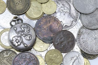 Batch of silver and other metal coins.

Weight...