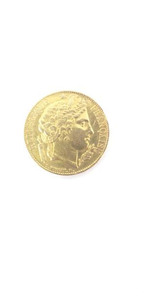 Gold coin of 20 francs Ceres IInd Republic...