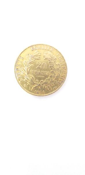 null Gold coin of 20 francs Ceres IInd Republic 1851A. 

Weight : 6.45 g. 