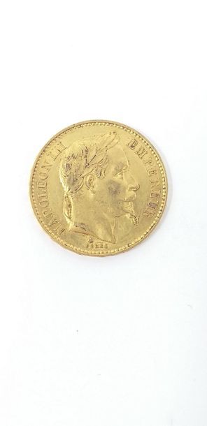 20 franc gold coin Napoleon III head laurée...