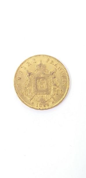 null Pièce en or de 20 francs Napoléon III tête laurée 1866 BB

Poids : 6.45 g. 