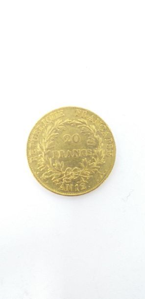 null Gold coin 20 francs Napoleon bare head, revolutionary calendar, provisional...