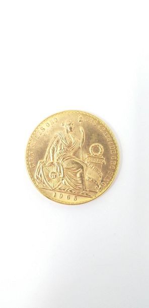 null Gold coin of 100 soles (1965), 

Circulation 23,000 copies,

APC to SUP

Weight:...