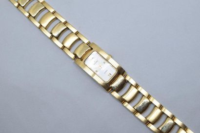 FESTINA Montre bracelet de dame en acier doré, cadran rectangulaire index bâtons...