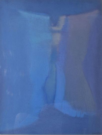 GUIONNET, XXe siècle Composition bleue, 1984, pastel sur papier, signé et daté en...