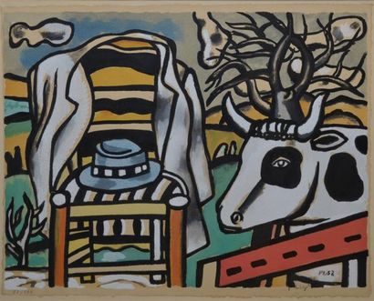 LÉGER Fernand, 1881-1955 La chaise et la vache, pochoir et impression (procédé Jacomet?),...