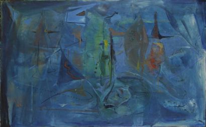 PAPAZIAN Samuel, né en 1929 Composition marine, huile sur toile (petits accidents),...