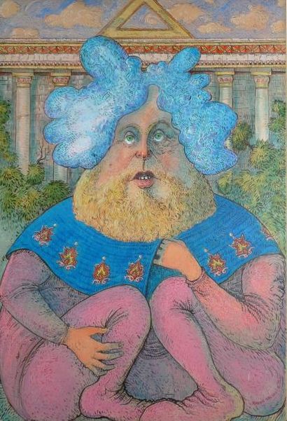 SALUCCI Roger François, né en 1942 La perruque bleue, II 1994, peinture sur toile...