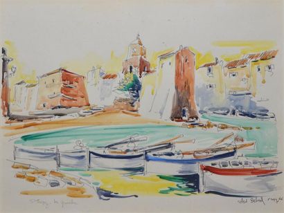 DELVAL Robert, né en 1934 Saint Tropez la Ponche, 1966, aquarelle, signée, située...