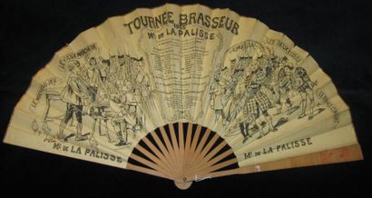 null Eventail-programme pour laTournée Brasseur Mr. De la Palisse 1905. Au revers:...