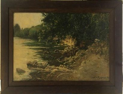 null REGAGNON Albert (1874-1961)

Bord de rivière, 1924

Huile sur toile, signé et...
