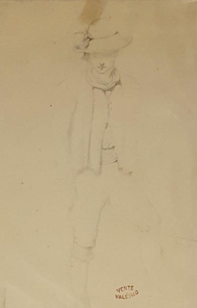 null Lot de 5 dessins:



CAYRON Jules 1868-1940

Homme contre un arbre,

plume,...