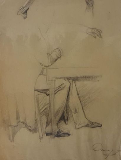 null Lot de 5 dessins:



DEMAY germain ( 1819-1886) 

Homme assis à table,

crayon...