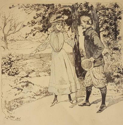 null lot de 5 dessins:



THIVIER Emile (1858-1922)

étude visages, main et arbre,

crayon...