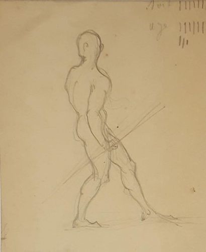 null lot de 5 dessins:



THIVIER Emile 1858-1922

Femme lisant,

crayon sur papier,...