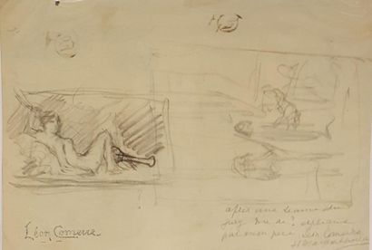 null Lot de 6 dessins:



COMERRE Léon 1850-1916

Esquisse,

crayon sur papier, 

signé...