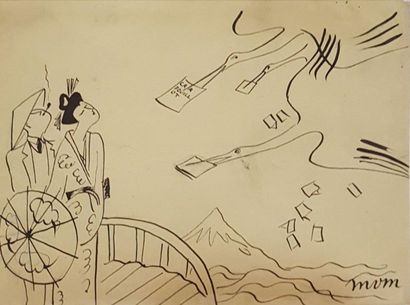 null Lot de 6 dessins:



MOPPES Van Maurice (1904-1957)

Crapouillot, 

plume, encre...