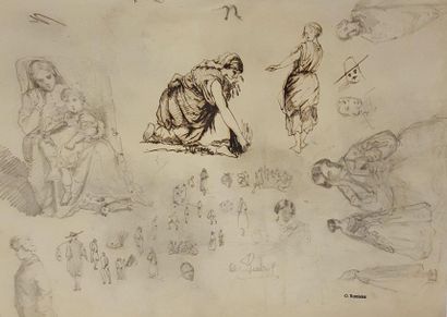 null ROMIEUX Osmond (1826-1908)

Ensemble de 6 dessins:



Planche femmes et tête...