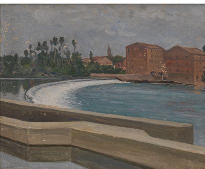 null ZEZZOS Georges (1883-1959) 

Montauban, the Tarn and the St Jacques bell tower

Oil...