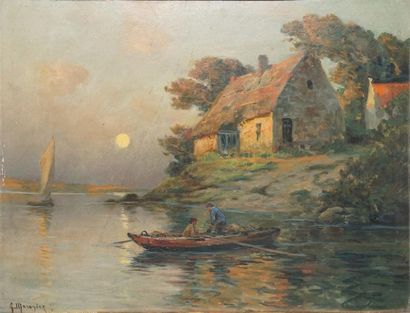 null MARONIEZ Georges, 1865-1933

Pêcheurs en barque au clair de lune

huile sur...