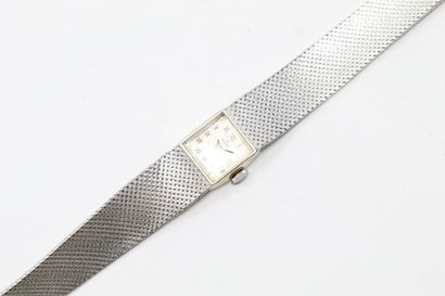 TISSOT TISSOT 

Montre bracelet de dame, boîtier carré en or gris 18k (750), cadran...