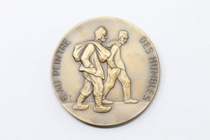 null Bija

Médaille en bronze à patine brune représentant le Baron Eugène Laermans.Au...