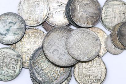 Set of French silver coins, 