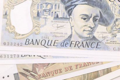 null Ensemble de billets français comprenant :

- 1000 Francs type Déesse Déméter...