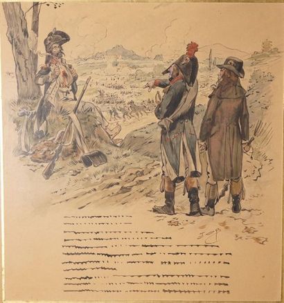 JOB, 1858-1931,

Le repos du soldat blessé,

plume,...