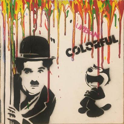 NOBODY, né en 1989,

Charlie Chaplin, 2019,

peinture...