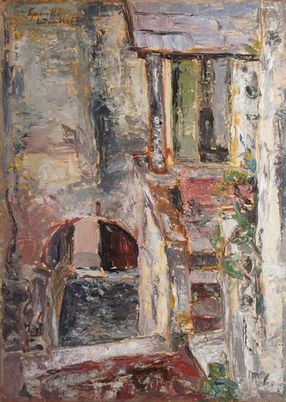 null STANKOVIC Branko Lale, 1915-1989,

Alley, 1963,

oil on paper glued on cardboard,...