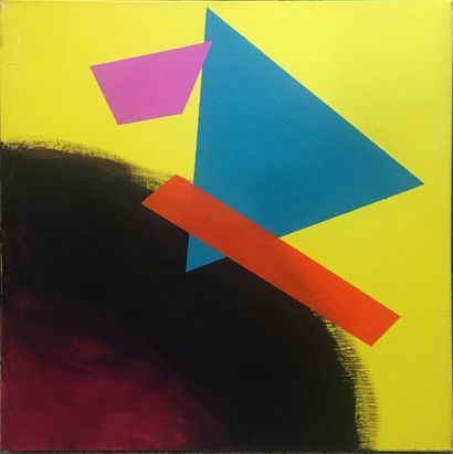 null BOBBY J., 20th century,

Untitled yellow, 2019,

acrylic on canvas, signed on...
