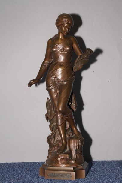 null DROUOT Édouard, 1859-1945,

La Source,

bronze à patine médaille (traces d'usures...
