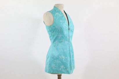 MUGLER MUGLER
Veste-robe a zip sans manche, bleu turquoise à motif floraux.
Circa...