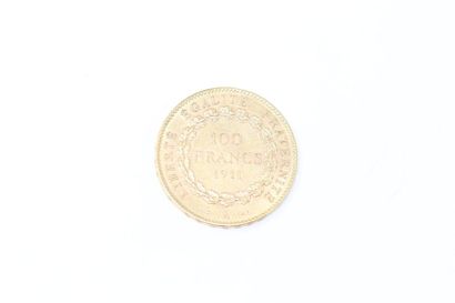 null Pièce en or de 100 francs Génie tranche Dieu Protège la France. (1911 A)

TTB.

Poids...