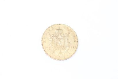 null Pièce en or de 100 francs Napoléon III tête nue (1858 A).

TB à TTB.

Poids...