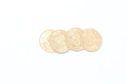 null Lot de 4 pièces en or de 20 francs Tête Helvetia (3 x 1927 B ; 1935 B).



TTB...