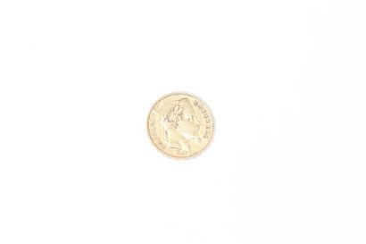 null Gold coin of 20 francs Napoleon III head laureate (1862 BB). 

Weight : 6.42...