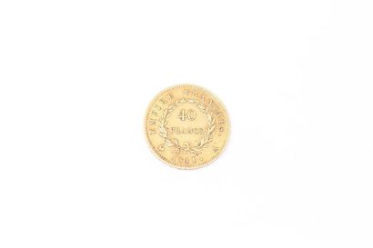 null Gold coin of 40 francs Napoleon head laureate, French Empire (1811 A).

APC.

Weight...