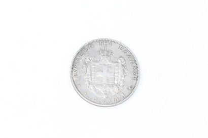 null Pièce en argent de 5 drachmes - George I (1876). 

Poids : 24.83 g. 