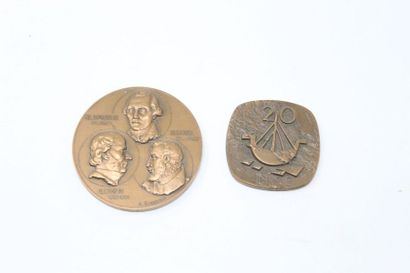 null Deux médailles en bronze

d'ap. A. Bourroux. Avers : profils en réserve de N....