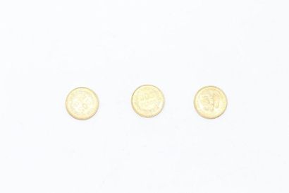 null Lot consisting of three gold coins of dos Pesos (1945)

TB to APC

Weight: 5.02...