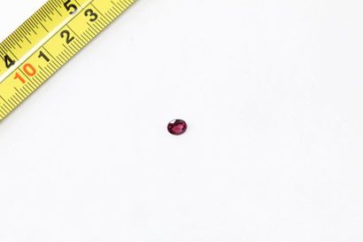 null Oval garnet. 

Probably Madagascar. 

Weight: approx. 0.80 ct.

A metal frame...