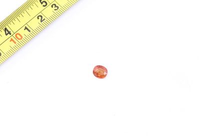 null Oval garnet.

A metal frame is attached to it.

Weight: approx. 2.25 cts. 