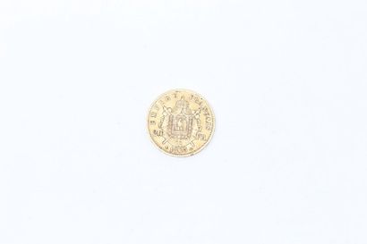 null Gold coin of 20 francs Napoleon III head laureate (1863 A). 

APC. 

Weight...