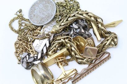 null Lot de bijoux fantaisies comprenant bracelets, colliers, épingles, boutons de...