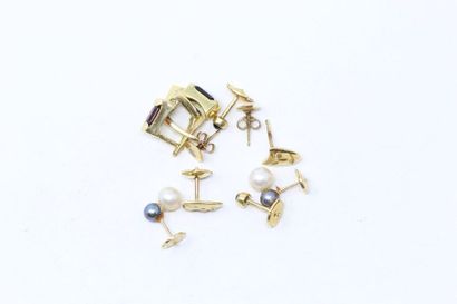 null Important set of studs and earrings in 18k (750) yellow gold.

Gross weight:...