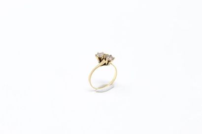 null Toi&Moi ring in 18k (750) yellow gold with two cognac diamonds.

Finger size:...