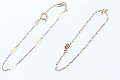 null Two 18k (750) yellow gold birth bracelets.

Wrist size: 8.50 & 9.50 cm. - Total...
