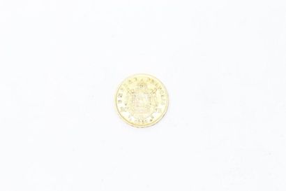 null Napoleon III yellow gold 20 franc coin, laurelled head (1862 A)

Weight: 6.45...
